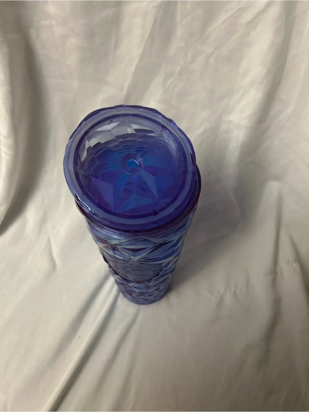 Starbucks Iridescent Blue-Purple Geometric Tumbler with Lid
